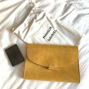 Mansur Gavriel Suede Flat Clutch